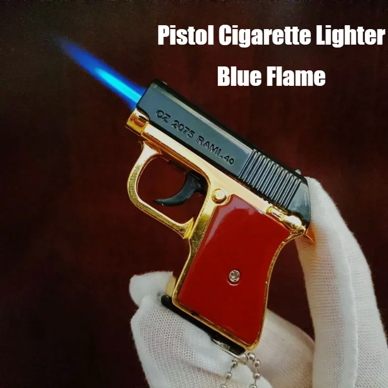 Pistol Lighter Mini Windproof Straight-through Machine Inflatable Metal Cigarette Lighters&Smoking Accessorie Desert Eagle Glock