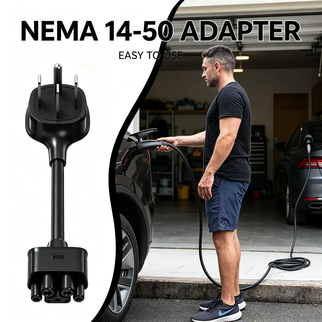 Connects To A 32 Amp 250V NEMA 14-50 Adapter for Tesla Gen 2 Mobile Portable Charger for Tesla Model 3/Y/X/S/Cybertruck