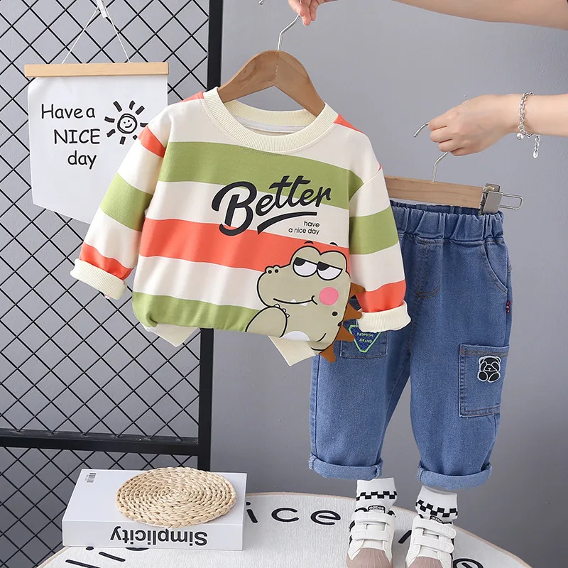 

Toddler Boys Fall Outfits 2024 Autumn Baby Boy Clothes 1 to 5 Year Casual Long Sleeve T-shirts and Pants for Kids Girls Suit Set