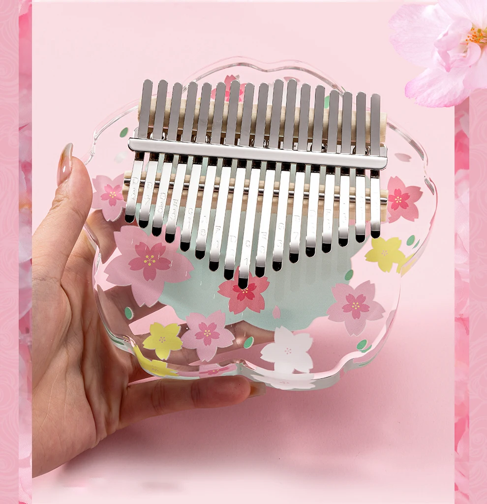 Hluru Kalimba 21 Keys with Case Flatboard Crystal Clear Thumb Piano 17 keys Kalimbas Acrylic Musical Instrument Mbira