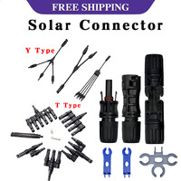 1/5/20/100 Sets PV Solar Connector  T/ Y Type Cable Splitter Coupler Combiner 30A 1000V Solar Panel Component Installation Kit