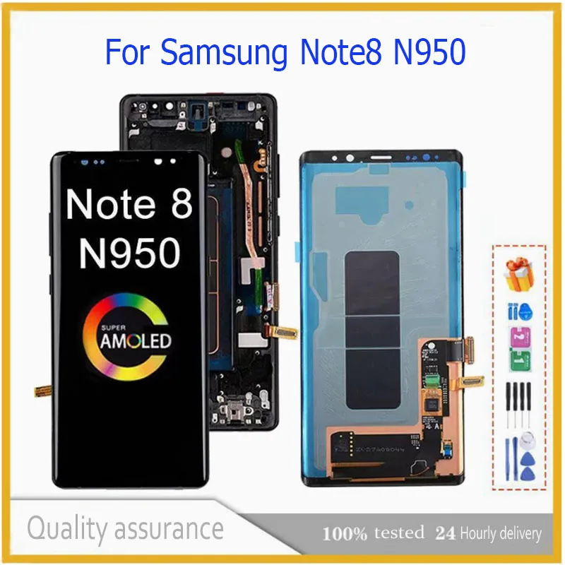 

Pantalla Note 8 con marco para Samsung Note8 N950F N950U N950W N950FD pantalla LCD MONTAJE DE digitalizador con pantalla táctil