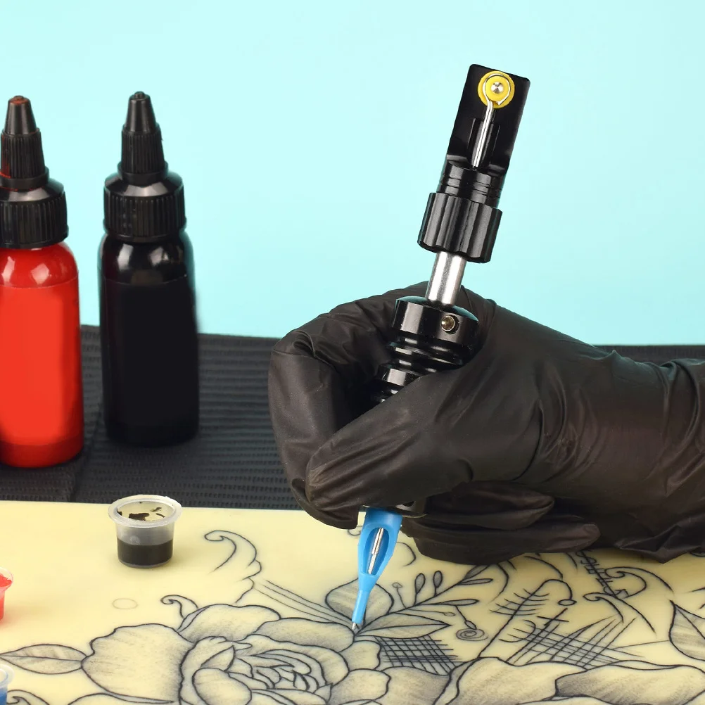 1 مجموعة 1 مجموعة Diy بها بنفسك مجموعة ممارسة الوشم سبائك الألومنيوم حامل قلم الوشم المحمولة عدم الانزلاق لوازم التدريب الوشم متعددة الأغراض #3