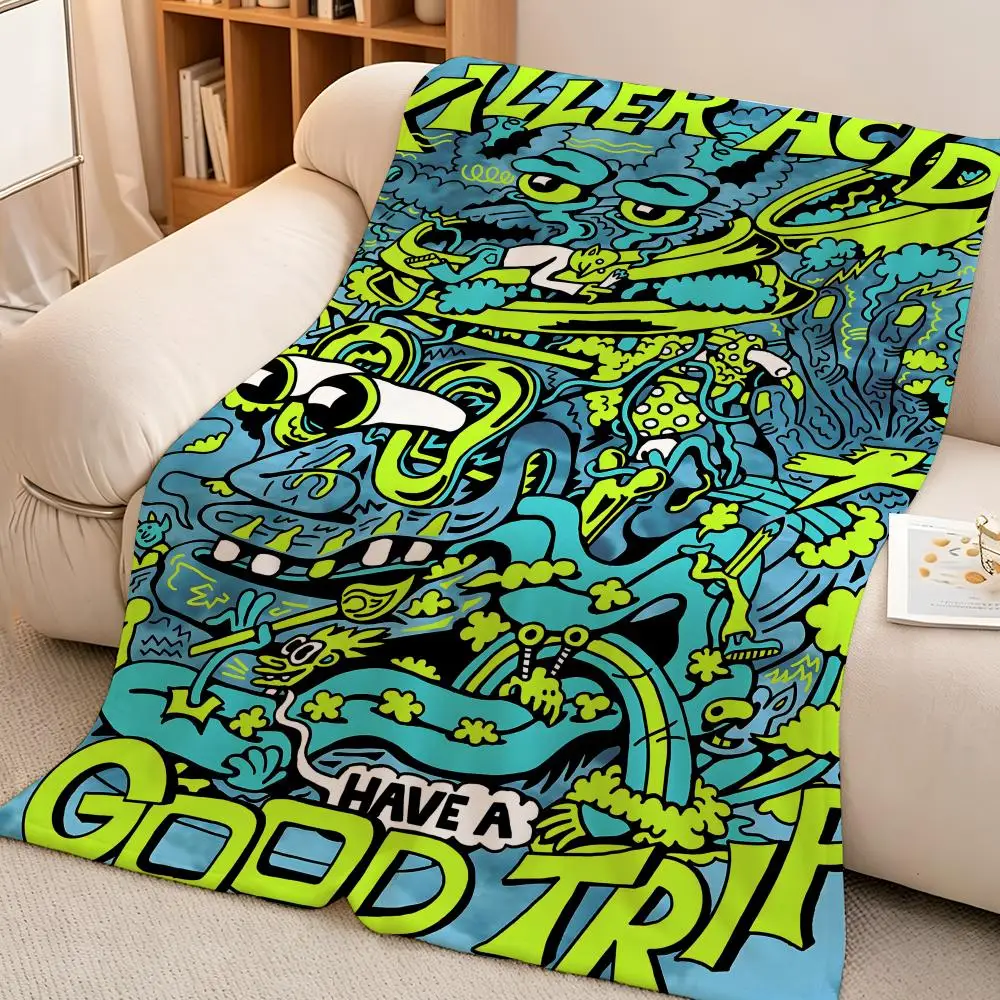 Art K-Killer.A-Acid Throw hot High-Density Short Plush Blanket Soft Skin-Friendly for Sofa Nap Air-Conditioned Room