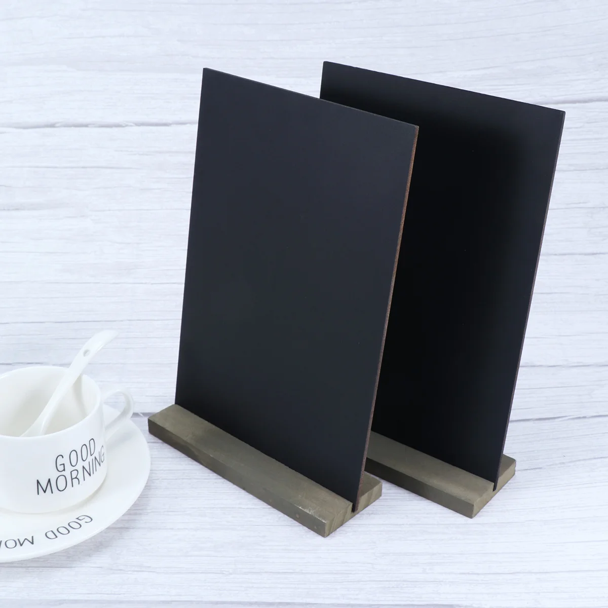

6Pcs Wooden Double-Sided Mini Blackboard Message Board with Base for Home Office Kitchen Decoration Message Blackboard