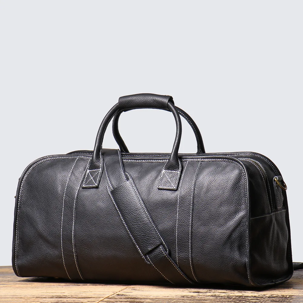 

Fashion Men's Genuine Leather Travel Bag Luxury Soft Cowhide Duffle Bag Weeked 17" Laptop Shoulder Bag Handbags For Travelling