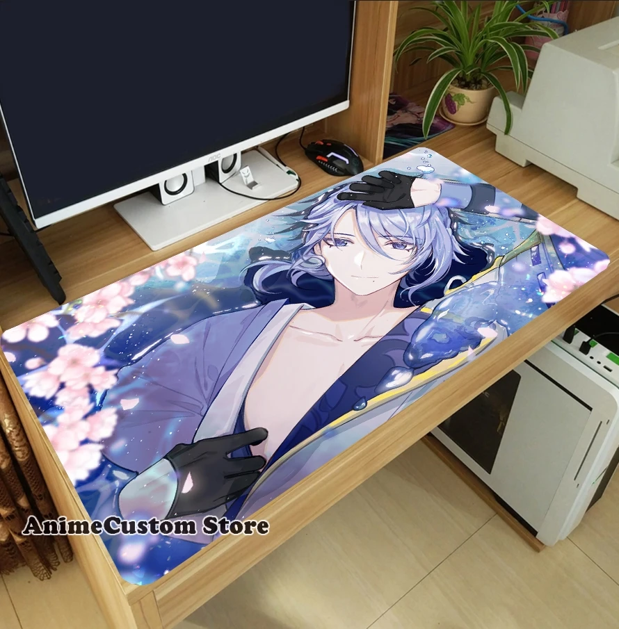 Anime Kamisato Ayato Fashion Anti-slip Mouse Pad Thicken Laptop Mice Mat Cosplay Tabletop Keyboard Mat Playmat