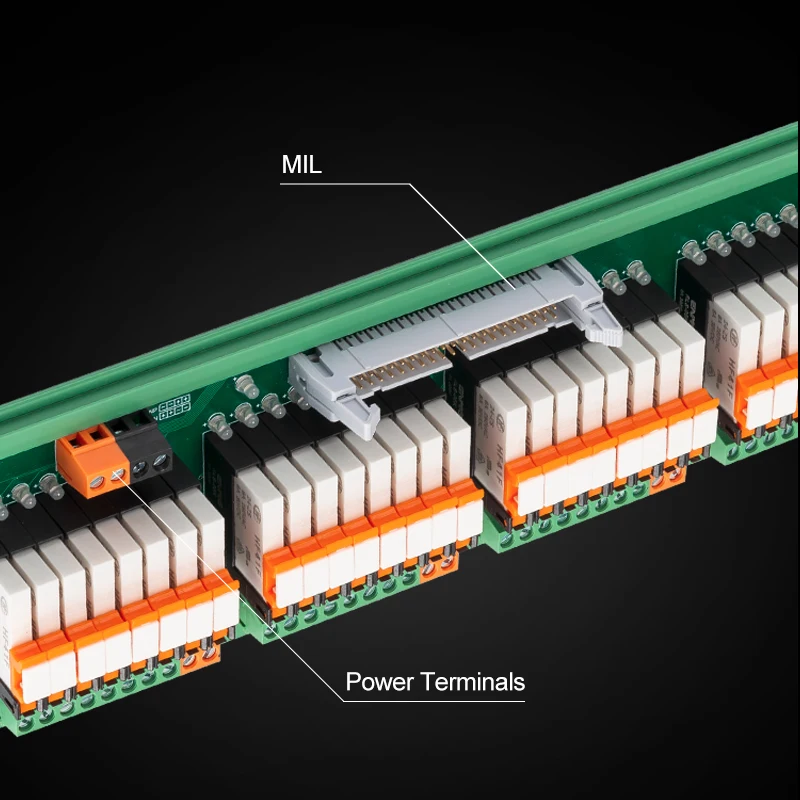 ENMG 24VDC 6A DIN35MM PLC Interface Relay Module RT-HF41F 16-way 32-way NPN/PNP with MIL Inputs transient diode Resettable Fuses