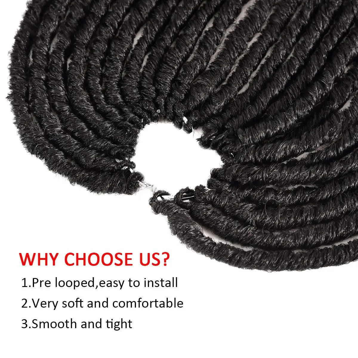 Extensions Capillaires Synthétiques Bouclées pour Femme Noire, Tresses de Déesse au Crochet, Faux Locs, Cheveux Ondulés Naturels, 20 Pouces