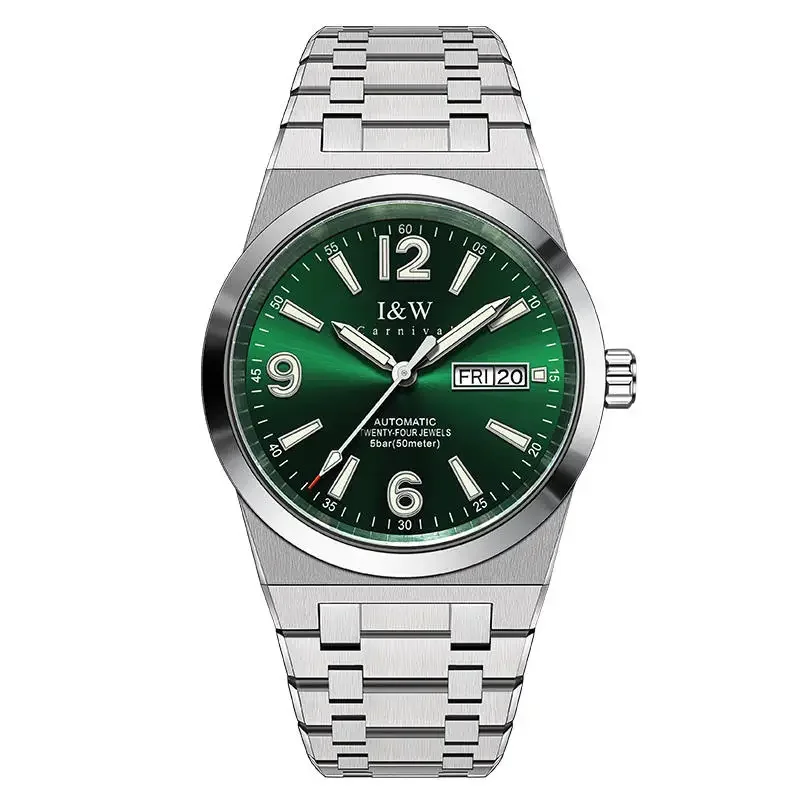 IW كرنفال الحركة التلقائية ساعات المعصم الميكانيكية اكسسوارات فاخرة للرجال الياقوت مرآة مقاوم للماء ساعة مضيئة الذكور