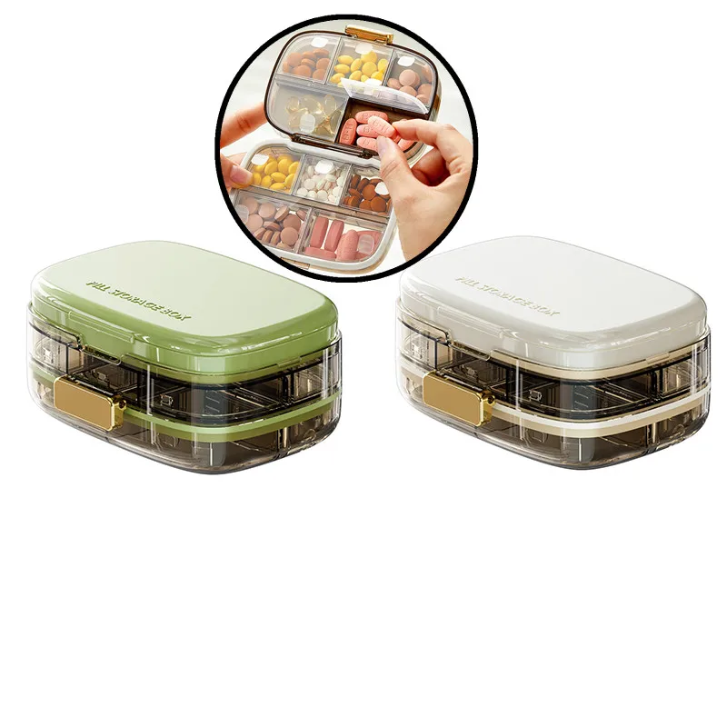 

1pc Portable Travel Pill Organizer With 10 Compartments Perfect Weekly Pills Case Waterproof Box Healthy Care Toold