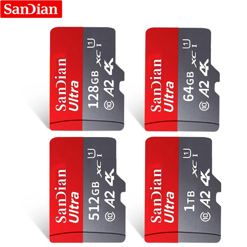 100% Original 1TB Memory Cards 100MB/s A2 Camera SD Card 128GB 256GB Micro TF/SD Card Class 10 512GB Flashcard For Phone/tablet