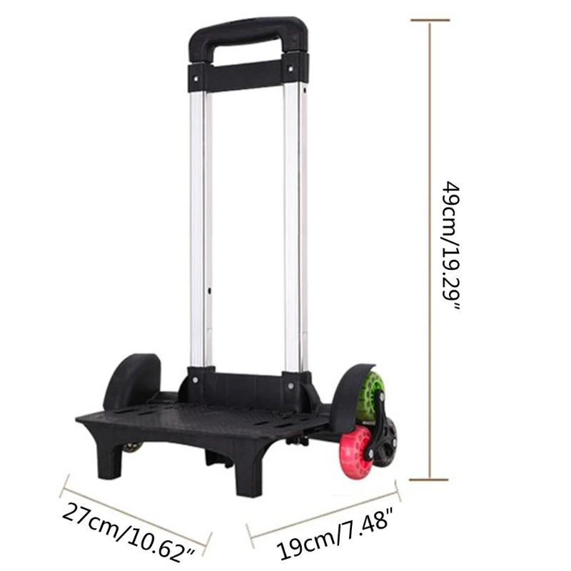 Carrello pieghevole Carrello per zaino a 6 ruote Carrello per bagagli da studente in lega di alluminio per zaino da studente