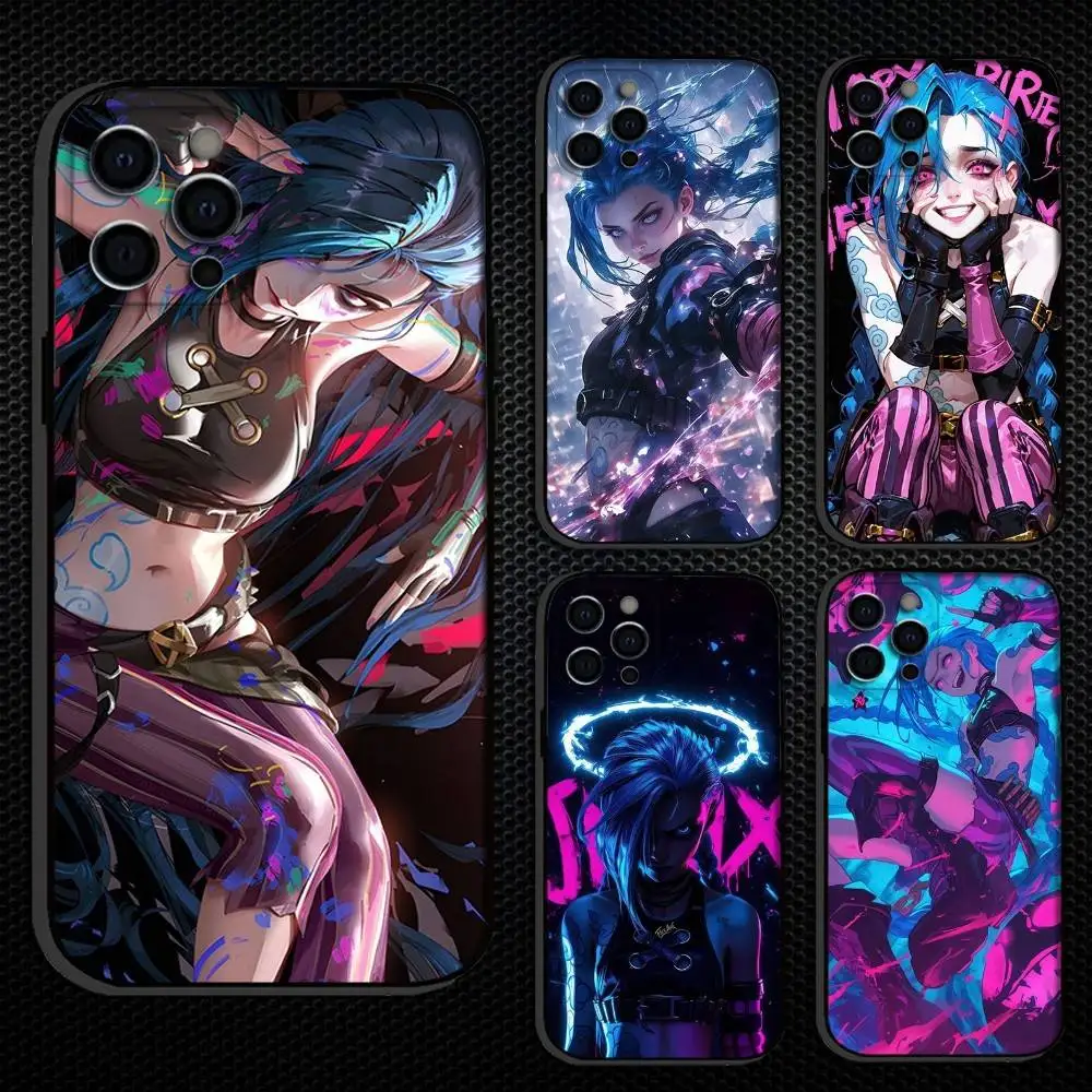 

Arcane Anime Jinx Vi Phone Case For iPhone 16,15,14,13,12,11 Plus,Pro Max, Others Soft Black Cover