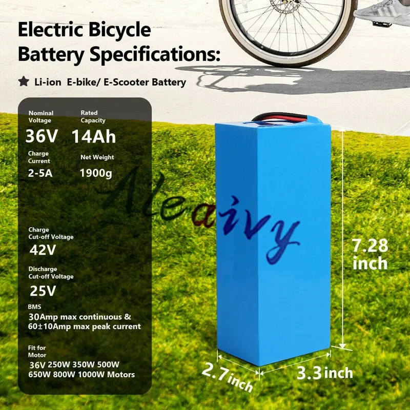 Imagem -02 - Bloco da Bateria de Lítio para Ebike Carro Elétrico Bicicleta Motor Trotinette Bms 36v 10s4p 14ah 1000w 3500mah 18650 30a Equilíbrio 42v