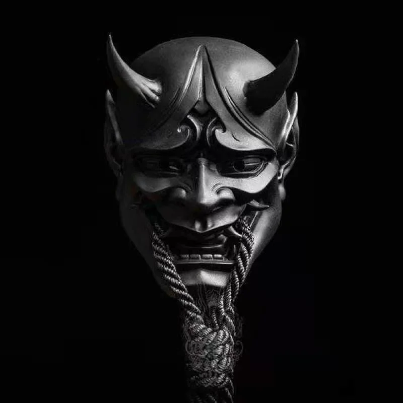 New Evil Demon Kabuki Samurai Hannya Mask Halloween Collective Decorative Latex/Resin Japan Prajna Ghost Scary Masquerade Helmet