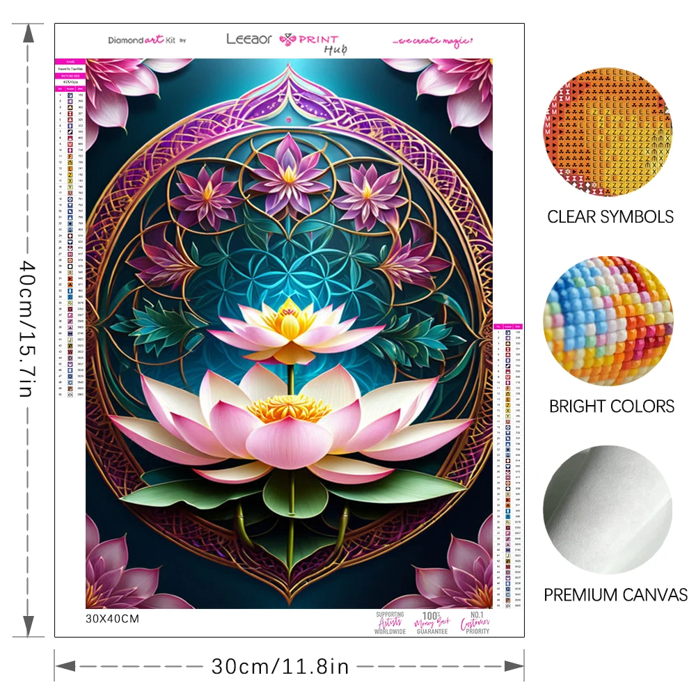 New Arrival Diamond Painting Lotus Flower Art Full Round Rhinesstone Mosaic Color Handmade Cross Stitch Kit Home Wall Decor Gift