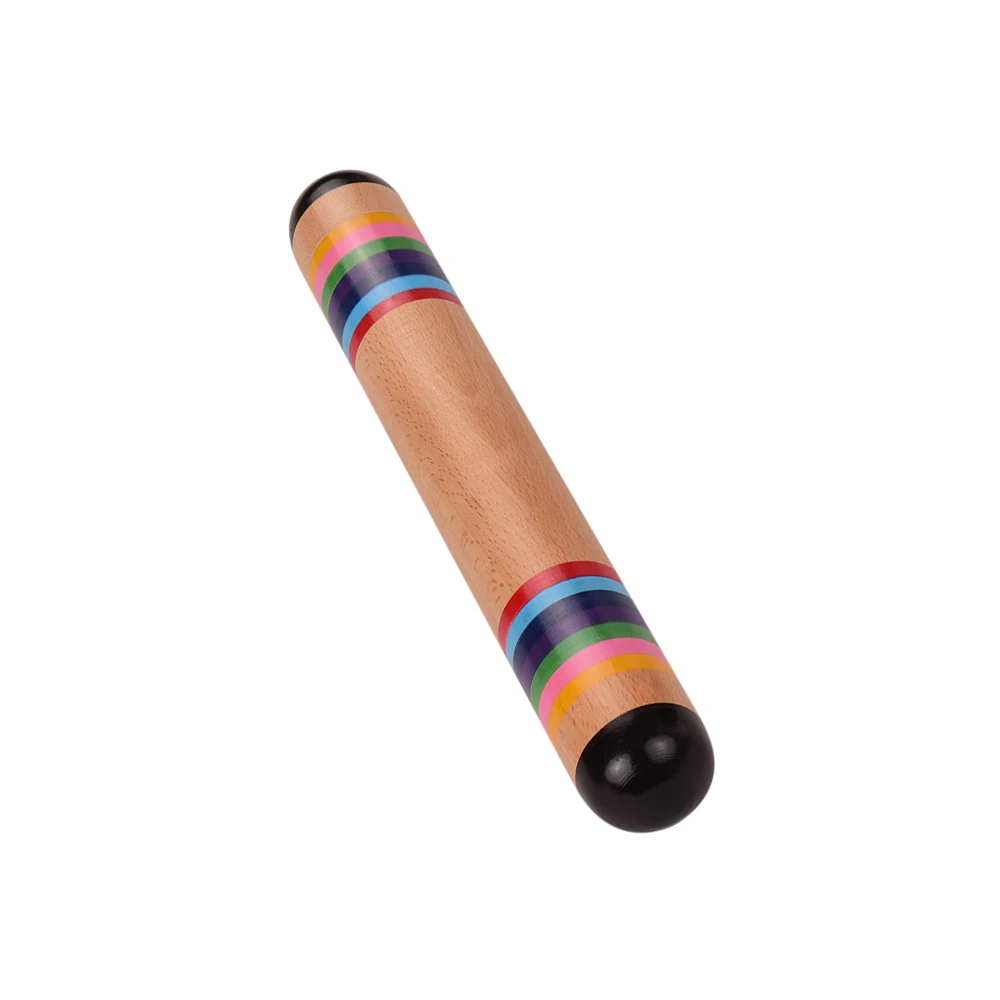 Wooden Rainstick Rainmaker Rain Shaker Musical Instrument Toy Rainbow Colored for Kids Adults