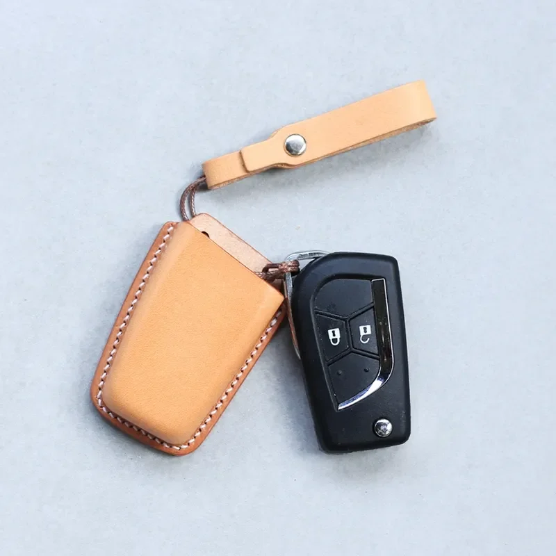 for Toyota Highlander Camry Reiz Levin Leather Handmade Key Bag 3D Minimalist Key Cover Case