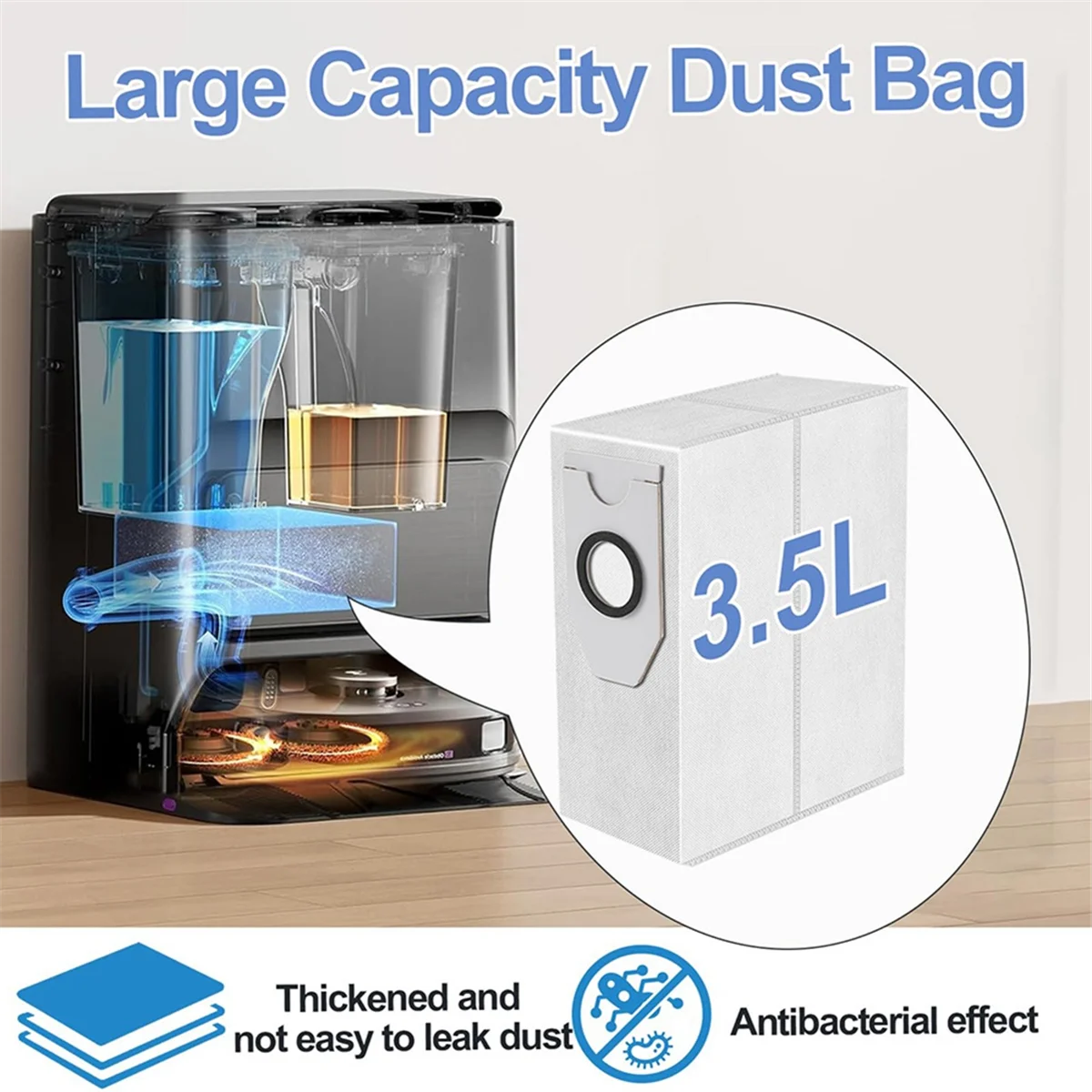 ABJZ Dust Bags for J12 Ultra Robot Vacuum Cleaner Accessories Dust Bin Garbage Bag Spare Parts Replacements