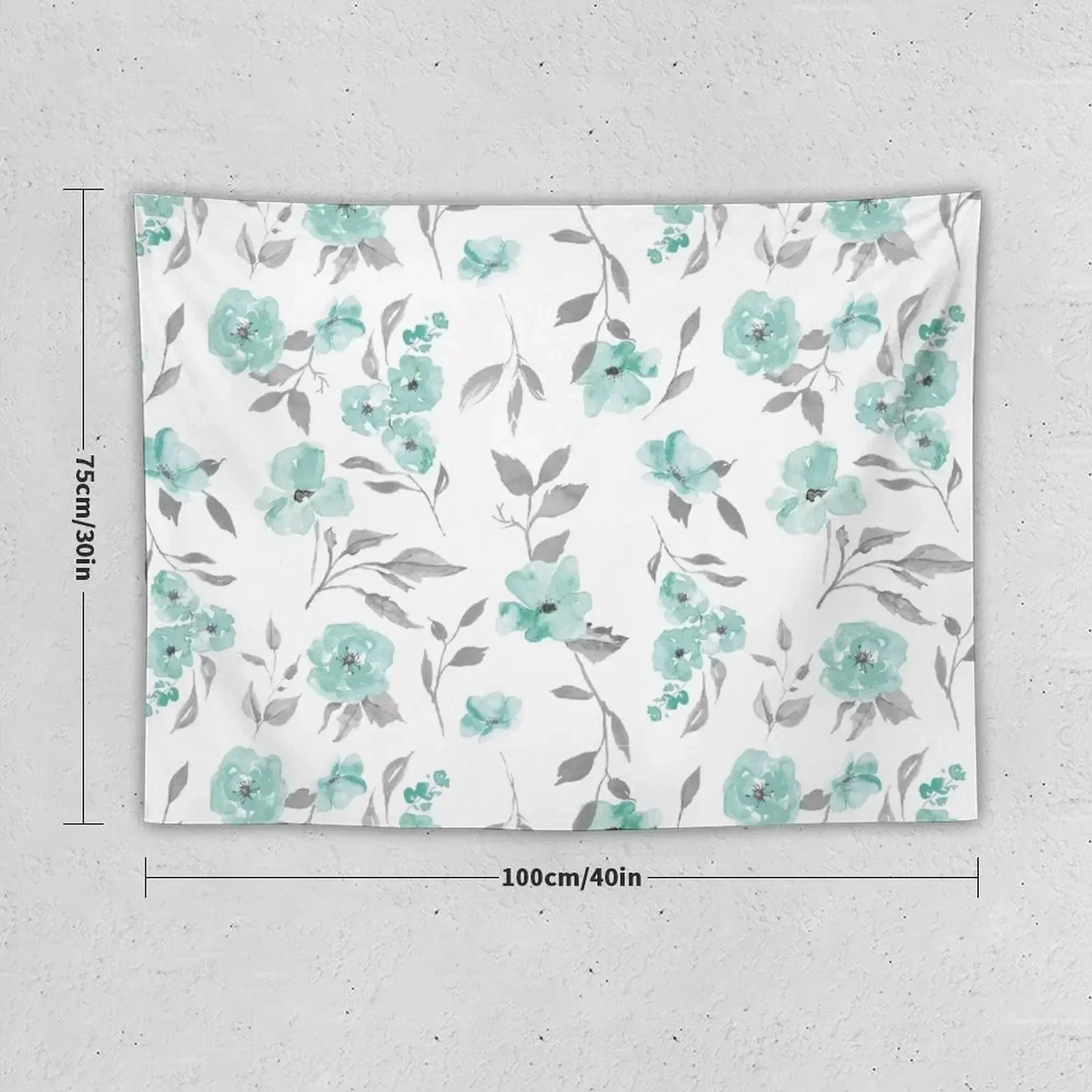 Mint and Grey Light Floral Tapestry Room Decor Bedroom Deco Christmas Decoration House Decoration Tapestry