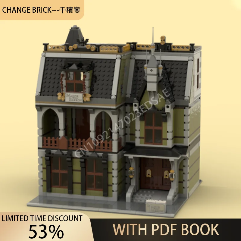 MOC 1834PCS Castle Old Mansion Modular Architecture Education Creative Children Brick Toy Birthday Building Christmas Gift Block