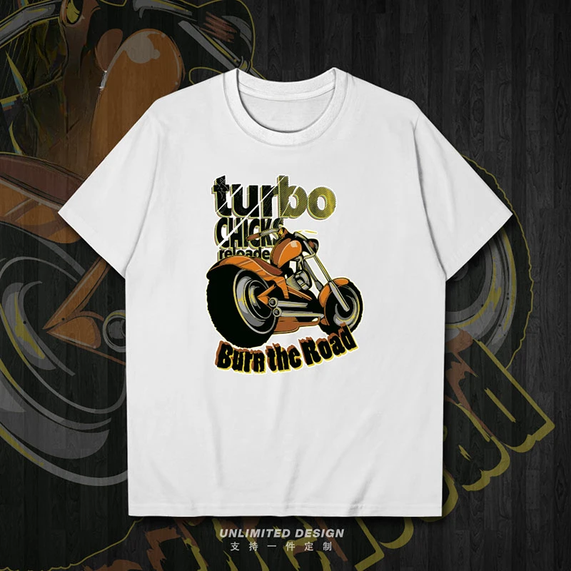 

2025 New Turb BurnThe Road Motorcycle Printed Graphic T-shirt Men's and Women's Short Sleeve Breathable Motorcycle T-shirt