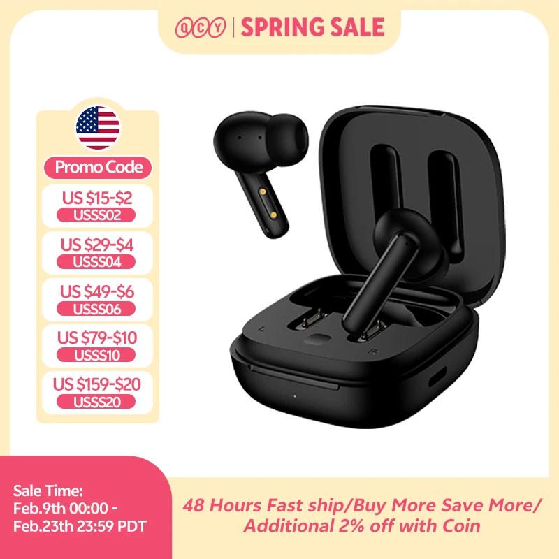 QCY T13 ANC 무선 이어폰 블루투스 5.3 TWS ANC 노이즈 캔슬링 헤드폰 4개 마이크 ENC 헤드셋 인이어 핸즈프리 이어버드