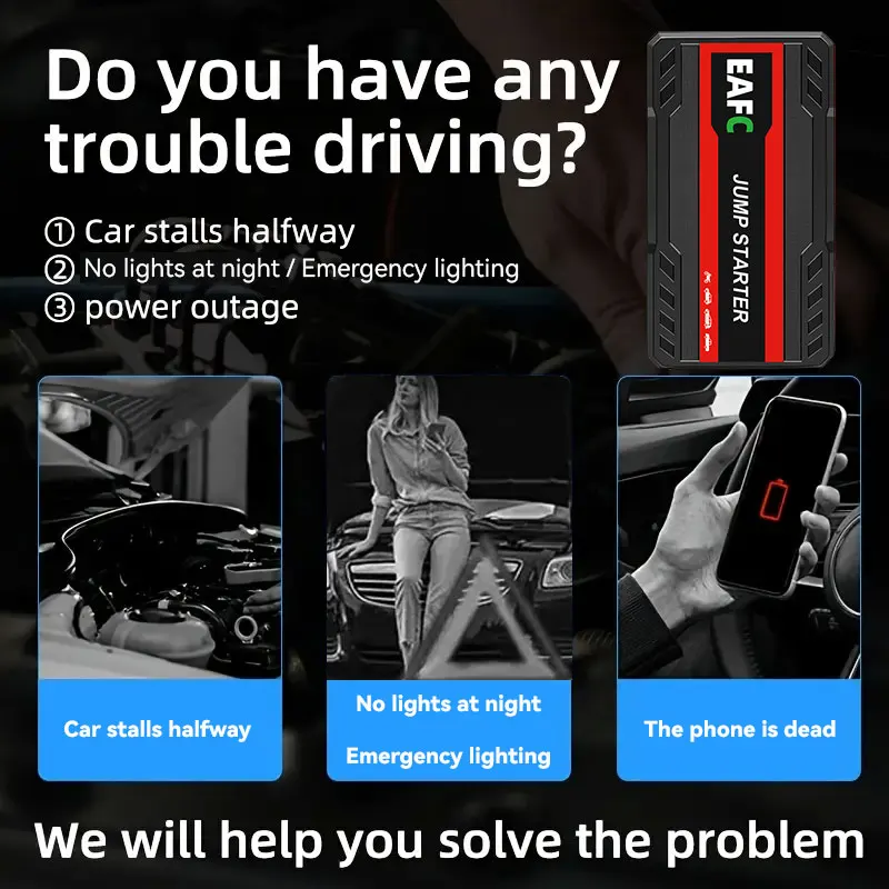 مشغل قفزة سيارة محمول ، باور بانك ، بنزين ، ديزل ، شاحن بطارية سيارة ، بدء تشغيل معزز بطارية السيارة ، جهاز باستر ، 12 فولت ، 600A #2