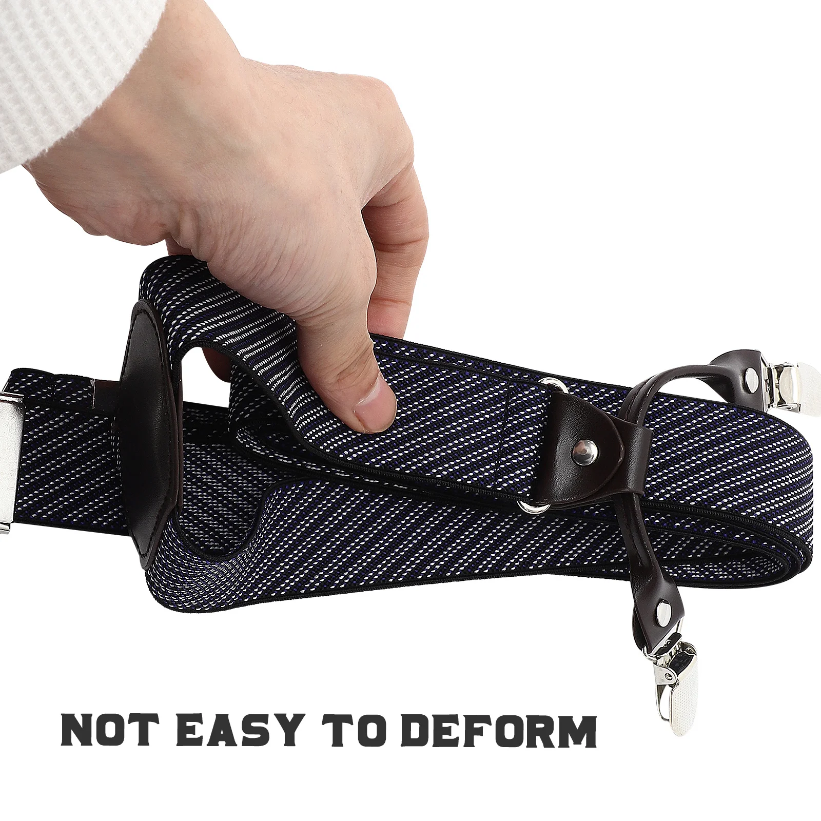 بدلة رجالية بحمالات شديدة التحمل وحزام مطاطي قابل للتعديل ومشبك بانت للبنطلونات وحزام الخصر ومشبك متعدد الوظائف #1