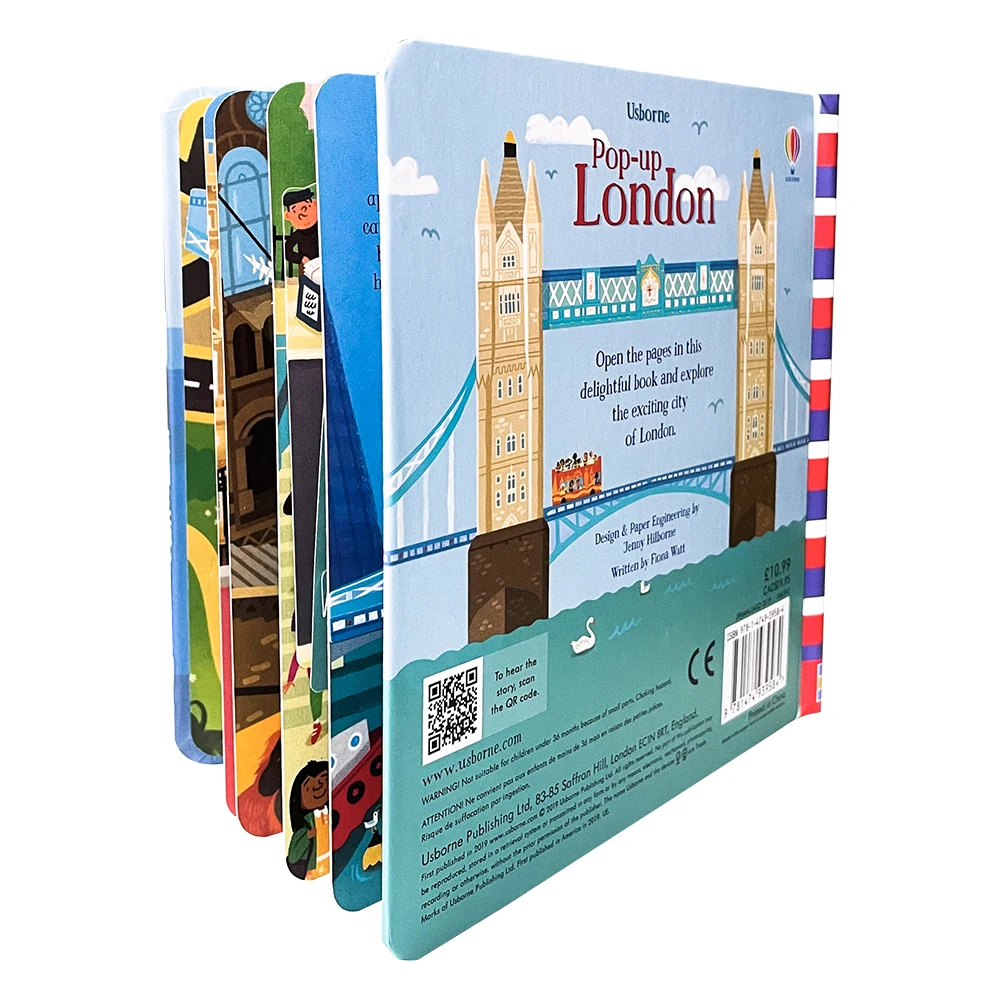 London Usborne Book Pop Up Educational English Picture Books for Kids Learing Toy Christmas Gift Bedtime Reading Cardboard Book