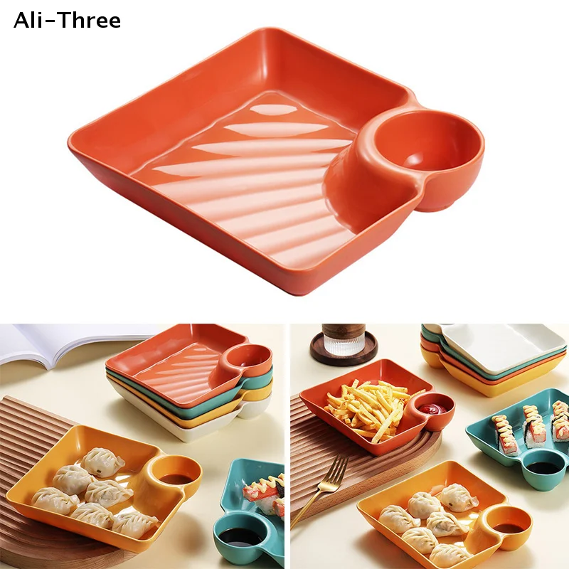 1 unidad de plato cuadrado de PP para vinagre, sushi, dumplings, aperitivos y gyoza, bandeja para el hogar, estilo japonés