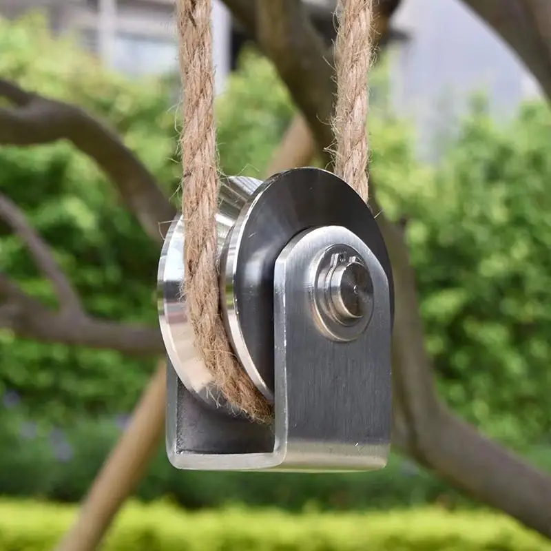 Heavy Duty U V H Type Single Wheel Pulley Roller Stainless Steel 360 Degree Rotation Grooved Wheel V Type Pulley Block