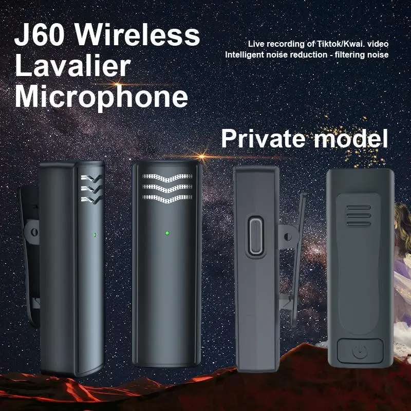 

Universal J60 Wireless Microphone With Clip On Receiver For Mobile Phones Recording Live Streaming And Professional Broadcasting