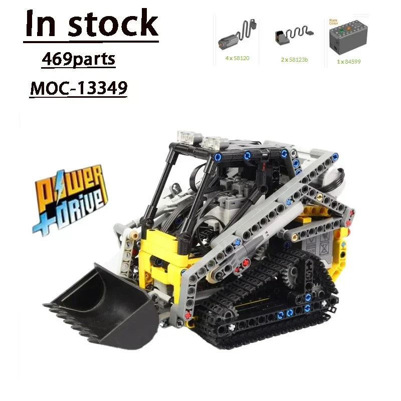 MOC-13349 Small Compact Crawler Loader Excavator Building Blocks Model 469 PartsMOC Birthday Toy Gift for Boys and Kids