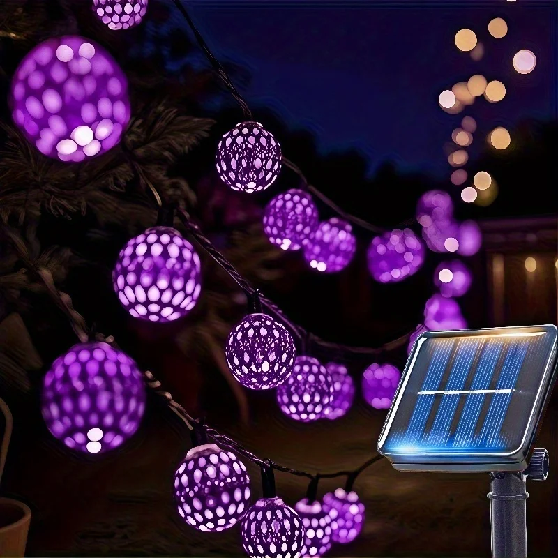 50/ 30/20 LED Marokkanische Kugel Solar Lichterketten Wasserdicht 8 Modi für Outdoor Garten Hochzeit Party Weihnachten Halloween Dekor