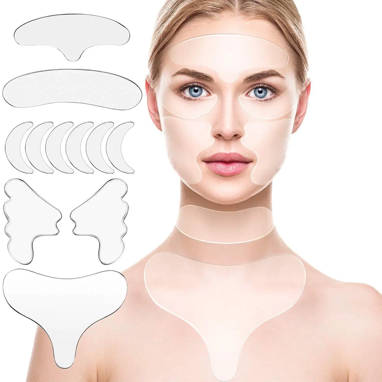 

Reusable Silicone Patches Anti Rimpel Pad Silicone Wrinkle Removal Sticker Face Forehead Neck Eye Sticker Lifting Skin Care Tool