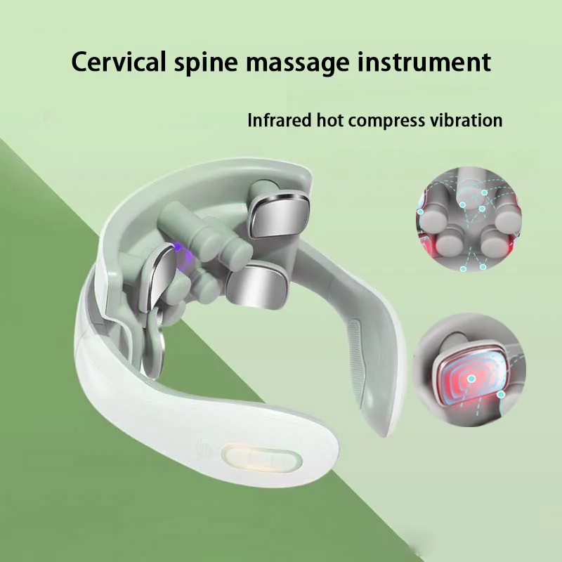 Массажер для шеи с умным зарядным устройством, модный портативный мульти-пользовательский массажер для шеи с нагревом и магнитным импульсом