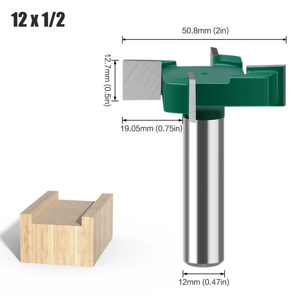 Fresa per la lavorazione del legno con design a quattro lame compatibile con macchine elettriche e CNC Set di punte per scanalatura da 12 mm