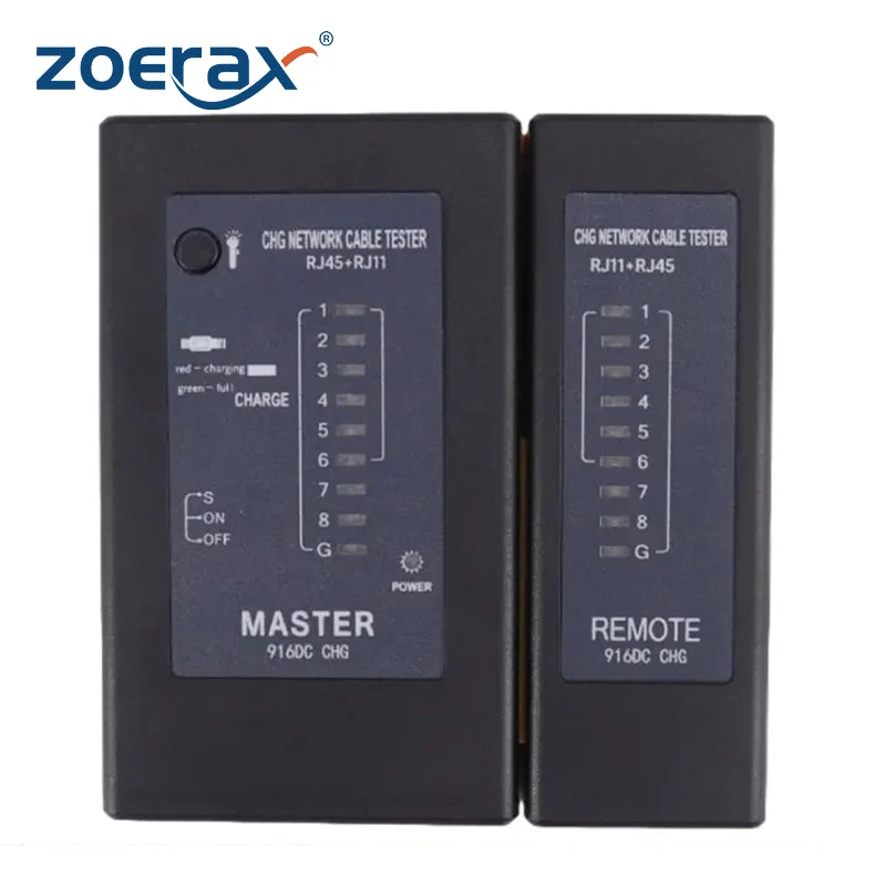 Zoerax Rechargeable Network Cable Tester RJ45 RJ11RJ12 Network LAN Ethernet RJ45 Cable Tester LAN Networking Tool network Repair