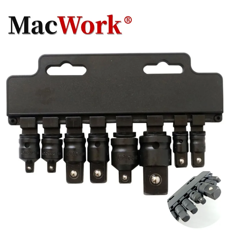 

8 Pieces Sockets Set Impact Sleeve Adapter Kit Pneumatic Impact Sleeve Adapter Connector Vehicle Maintenance Tools Impact Socket