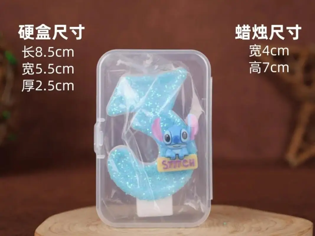 Niebieskie Numery 0-9 Anime Lilo & Stitch Cyfrowe Świeczki Kawaii Stitch Aniołek Uczniowski Tematyczne Świeczki na Imprezę Prezenty dla Dorosłych