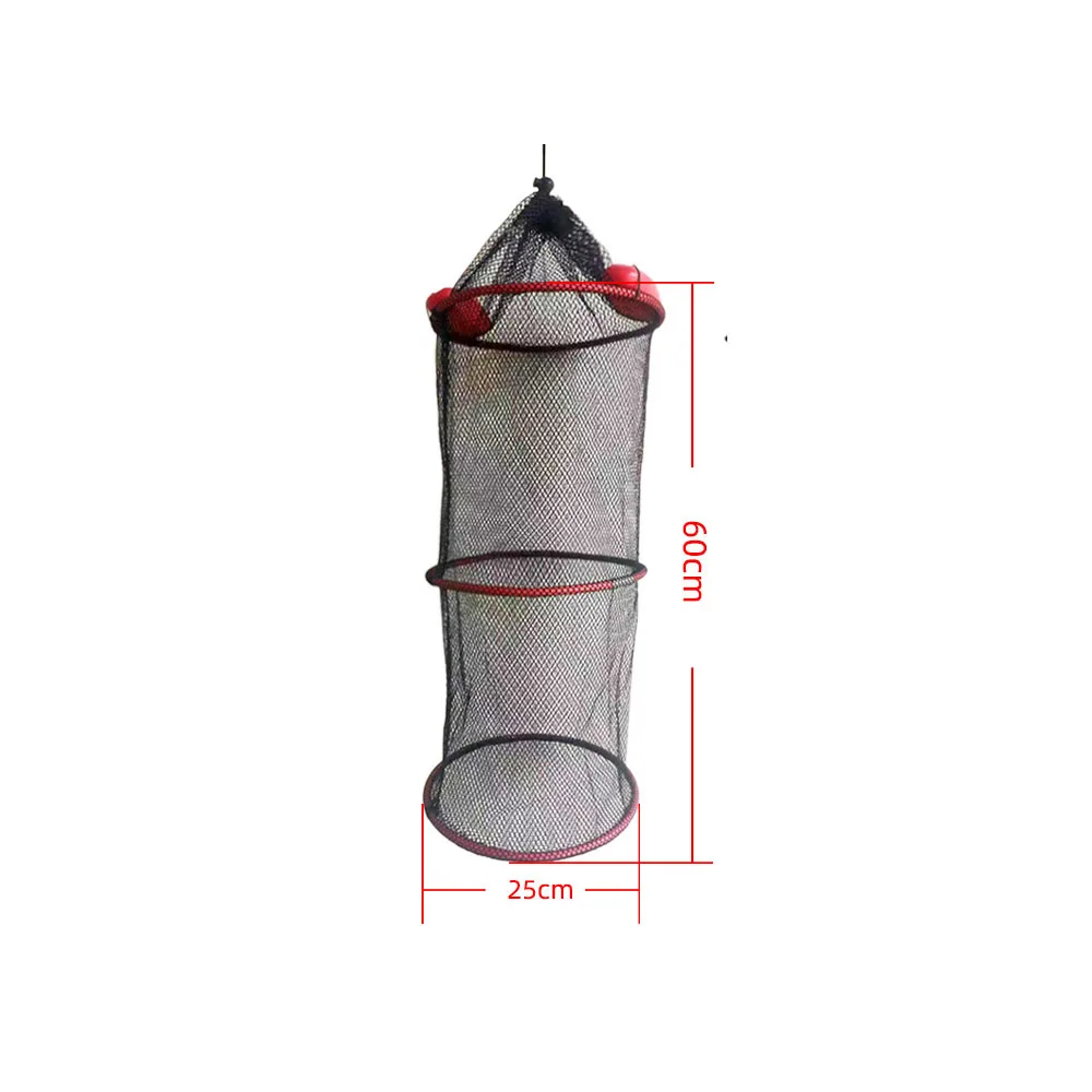 Schwimmende Fischernetz Verdickt Gewebt Fisch Garnelen Korb Tragbare Mesh Landung Eimer Lagerung Tasche Anti-sprung Net Hummer Tasche