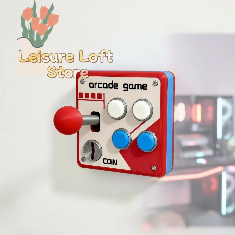 Vintage Arcade Game Switch Plate with Buttons, Fun Novelty Wall Decor for Gamer Home Living Room