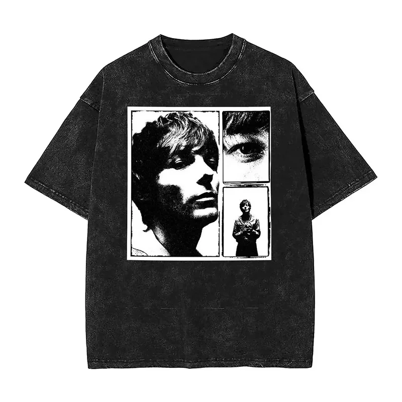 Oversized Washed T Shirt Louis Tomlinsons Face Cotton T Shirts English Singer Cute Tee Shirt for Men Summer Y2K Fun Top Tees