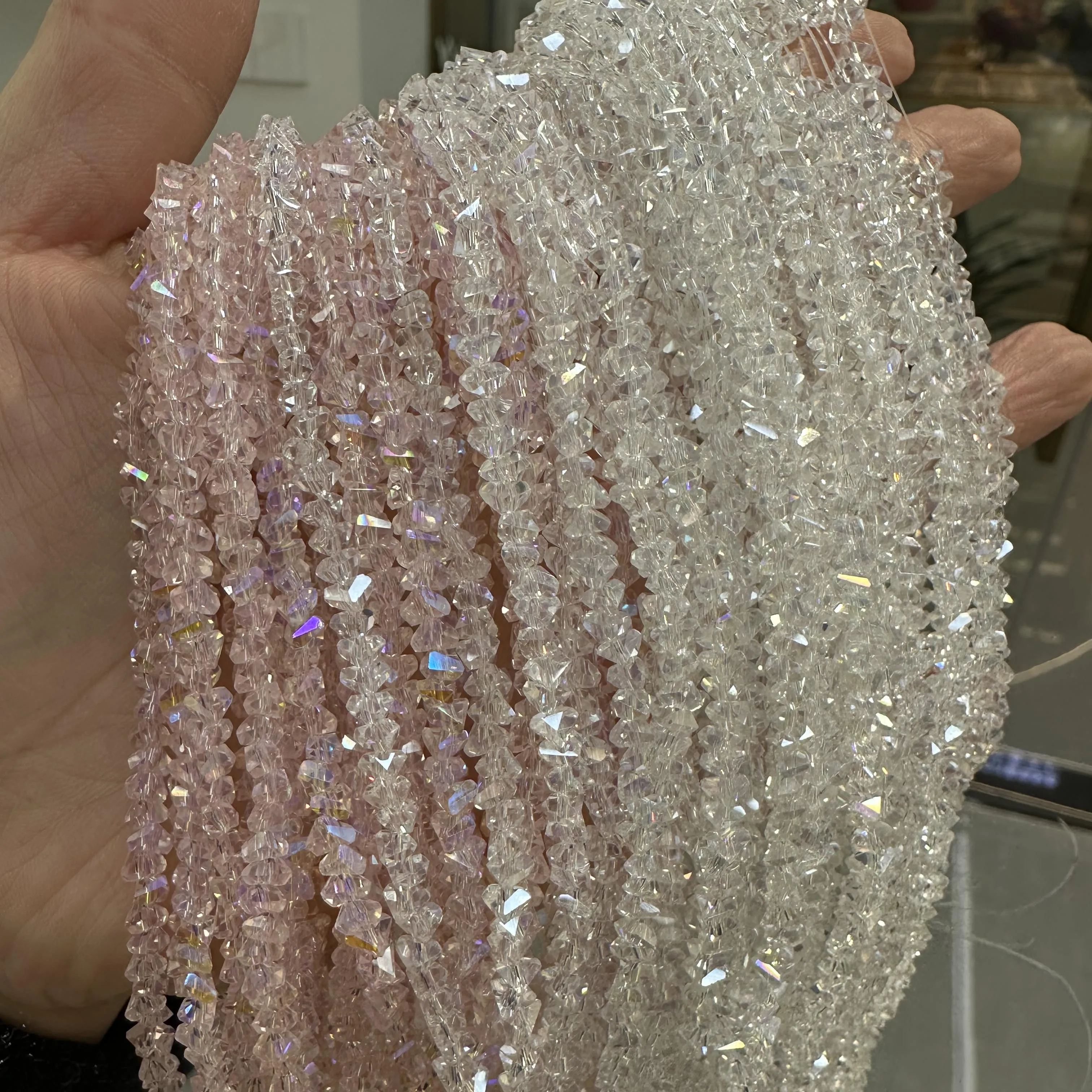 

3mm Natural Irregular Semi-Precious Stones Rainbow of Colors Pink White Crystal Stone Bead for DIY Jewelry Necklace Bracelet