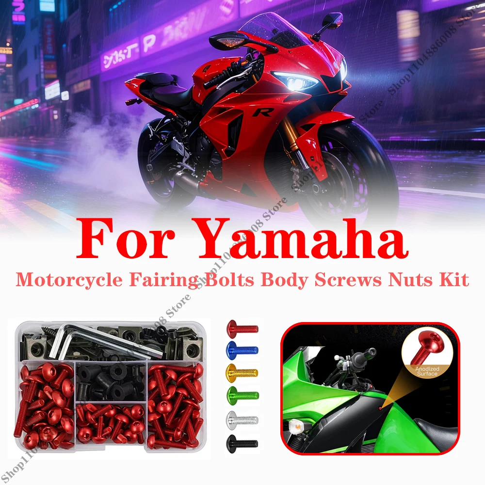 

195PCS M5 M6 Fairing Bolts Screws Kit For Yamaha YZF 600 1000 R1 R6 R3 R15 R25 T-MAX 530 Motorcycle Body Nuts Fastener Clips ﻿