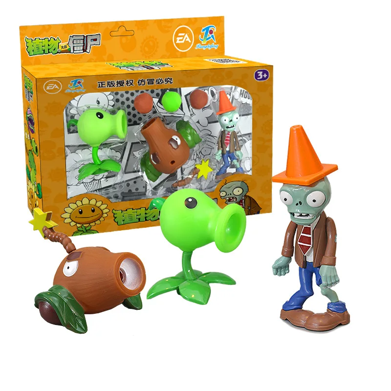 Plants vs Zombies 2 Cactus Peashooter Coconut Cannon Genuine Toy Set 2 style Game Figures Soft Silicone Zombie Birthday Gift Boy