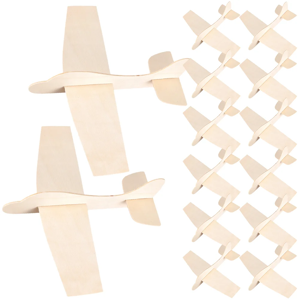 20 Pcs Blank Wood Aircraft Painting Model Wooden Plane DIY Airplane Puzzle Unfinished Airplanes Toys Remote Control