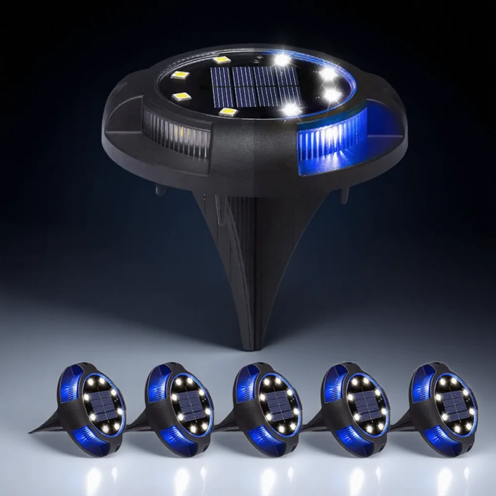 

Наружные солнечные подземные фонари, 12 светодиодов, боковое свечение, заземляющая вилка, газонная палуба, садовое освещение двора